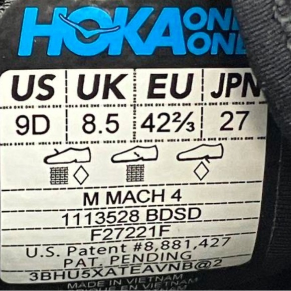 HOKA ONE ONE Mach 4 'Black Dark Shadow' 1113528-BDSD
Men’s 9D - Picture 7 of 13